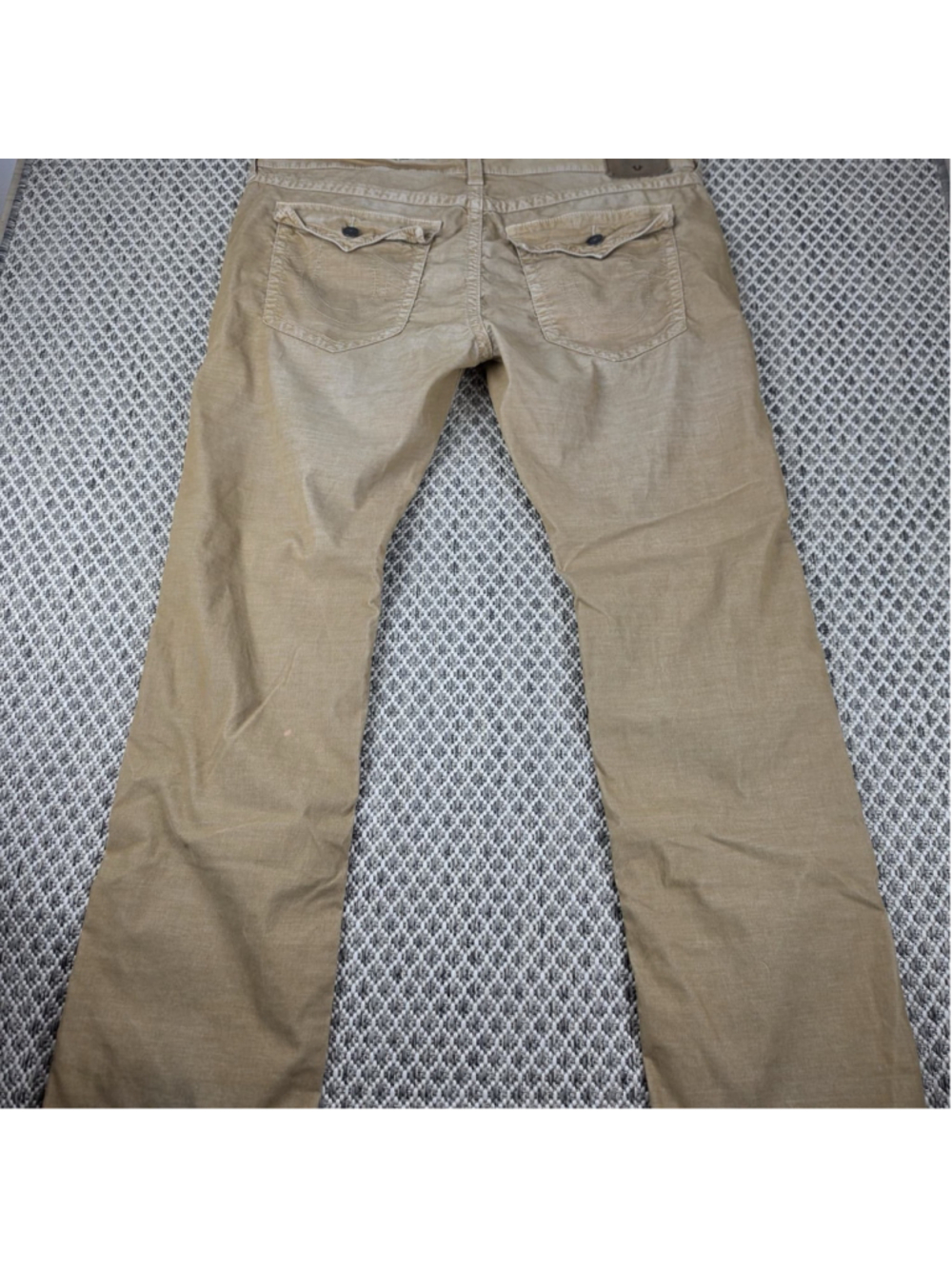 True Religion Ricky Relaxed Straight Corduroy Pants Men’s 42 Beige Tan USA Y2K - Picture 3 of 12